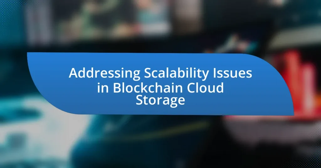 Addressing Scalability Issues in Blockchain Cloud Storage