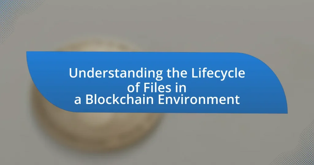 Understanding the Lifecycle of Files in a Blockchain Environment