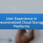 User Experience in Decentralized Cloud Storage Platforms