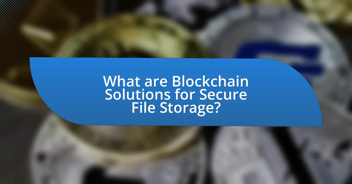 What are Blockchain Solutions for Secure File Storage?
