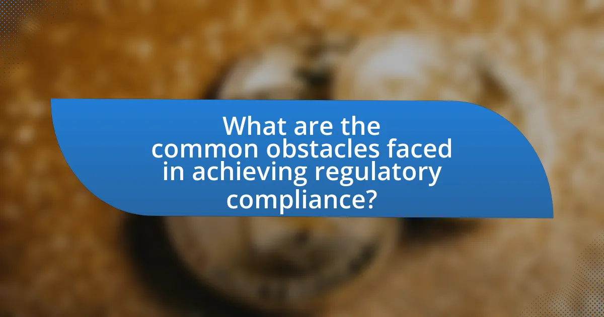 What are the common obstacles faced in achieving regulatory compliance?