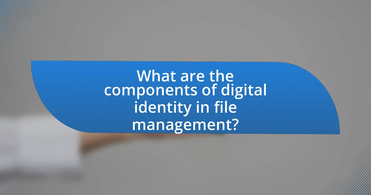 What are the components of digital identity in file management?