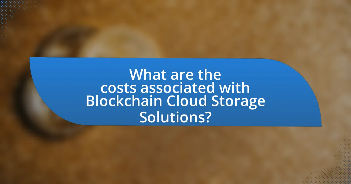 What are the costs associated with Blockchain Cloud Storage Solutions?