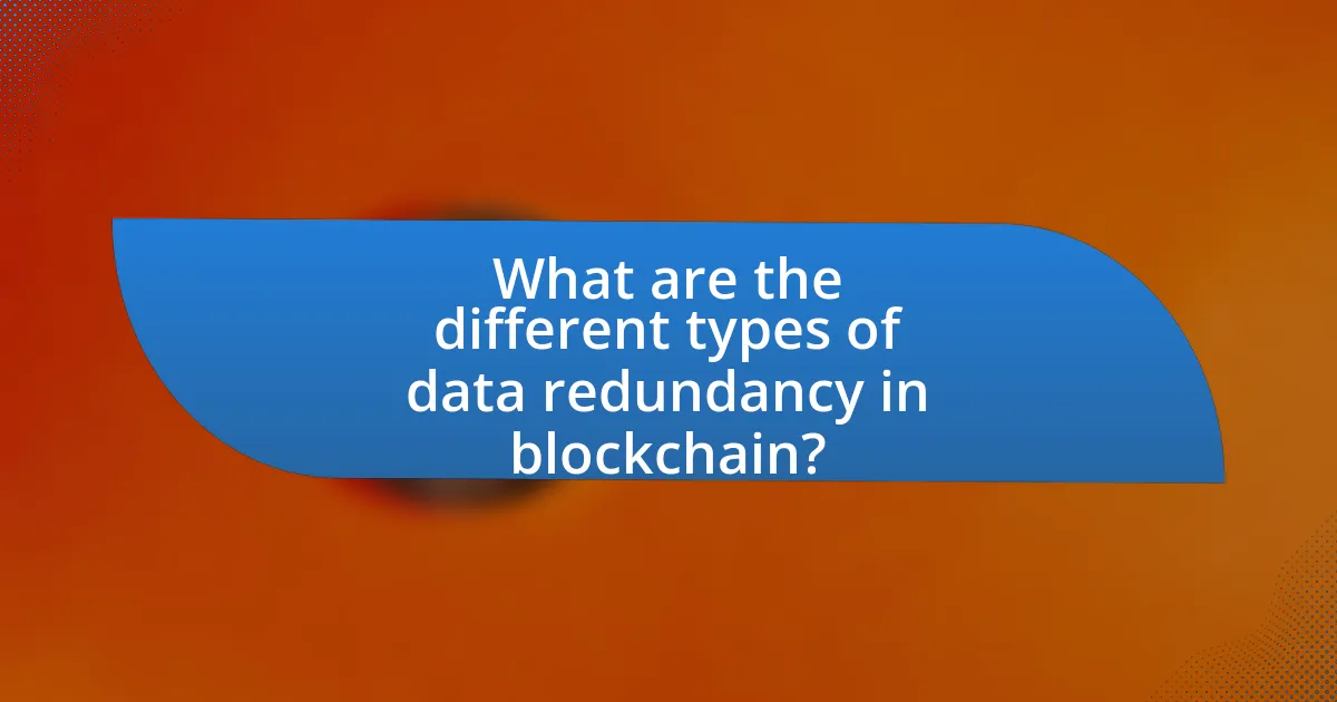 What are the different types of data redundancy in blockchain?