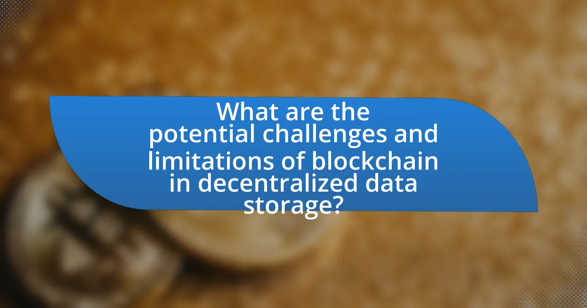 What are the potential challenges and limitations of blockchain in decentralized data storage?