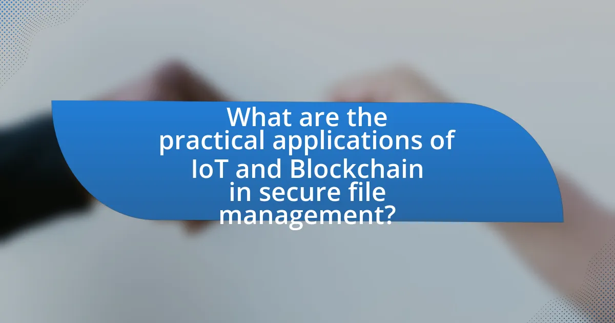 What are the practical applications of IoT and Blockchain in secure file management?