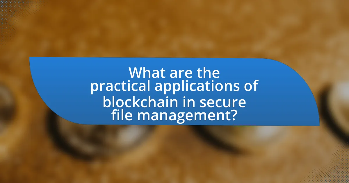 What are the practical applications of blockchain in secure file management?