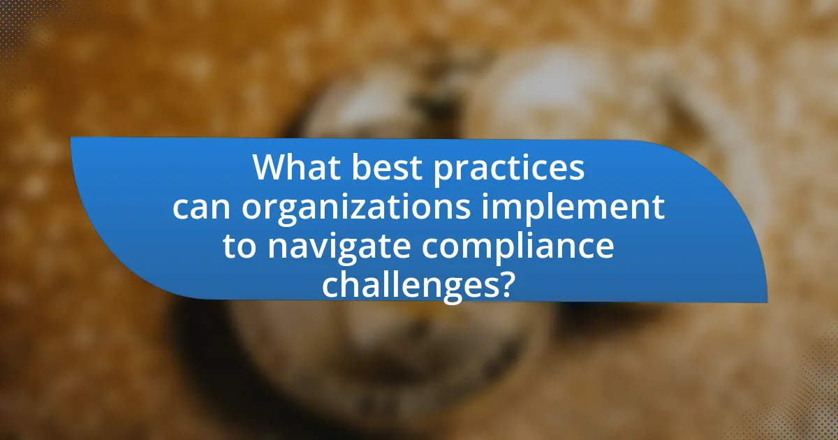 What best practices can organizations implement to navigate compliance challenges?