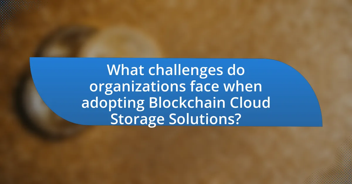 What challenges do organizations face when adopting Blockchain Cloud Storage Solutions?