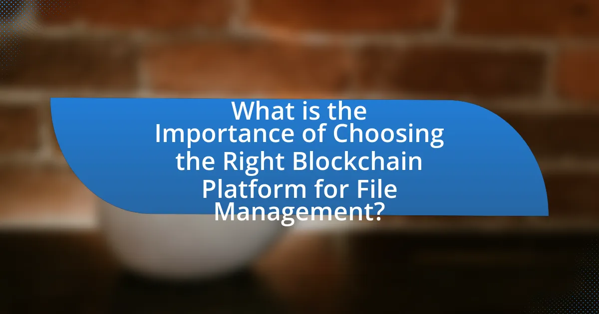 What is the Importance of Choosing the Right Blockchain Platform for File Management?