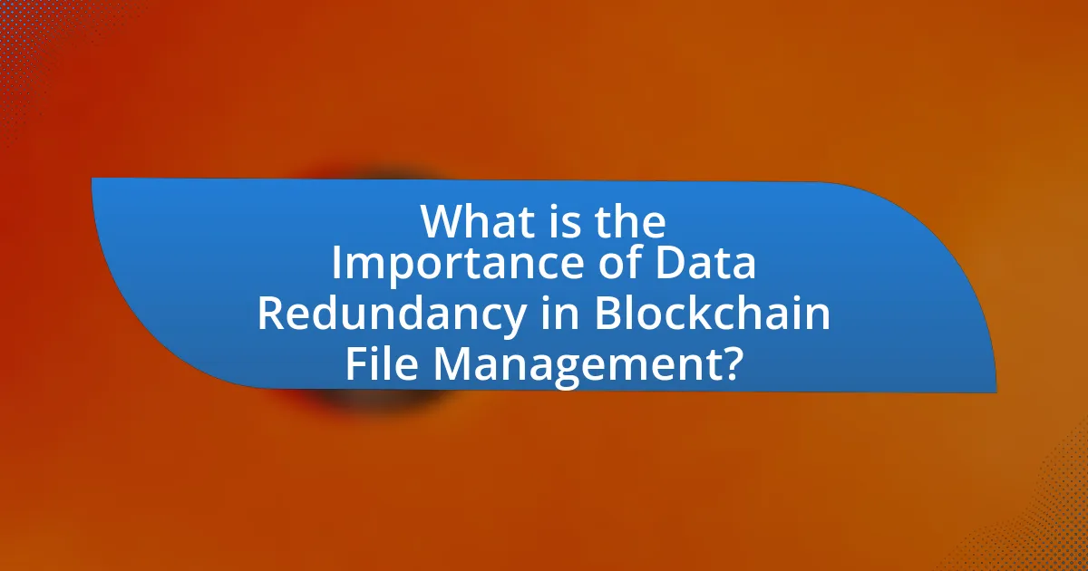 What is the Importance of Data Redundancy in Blockchain File Management?