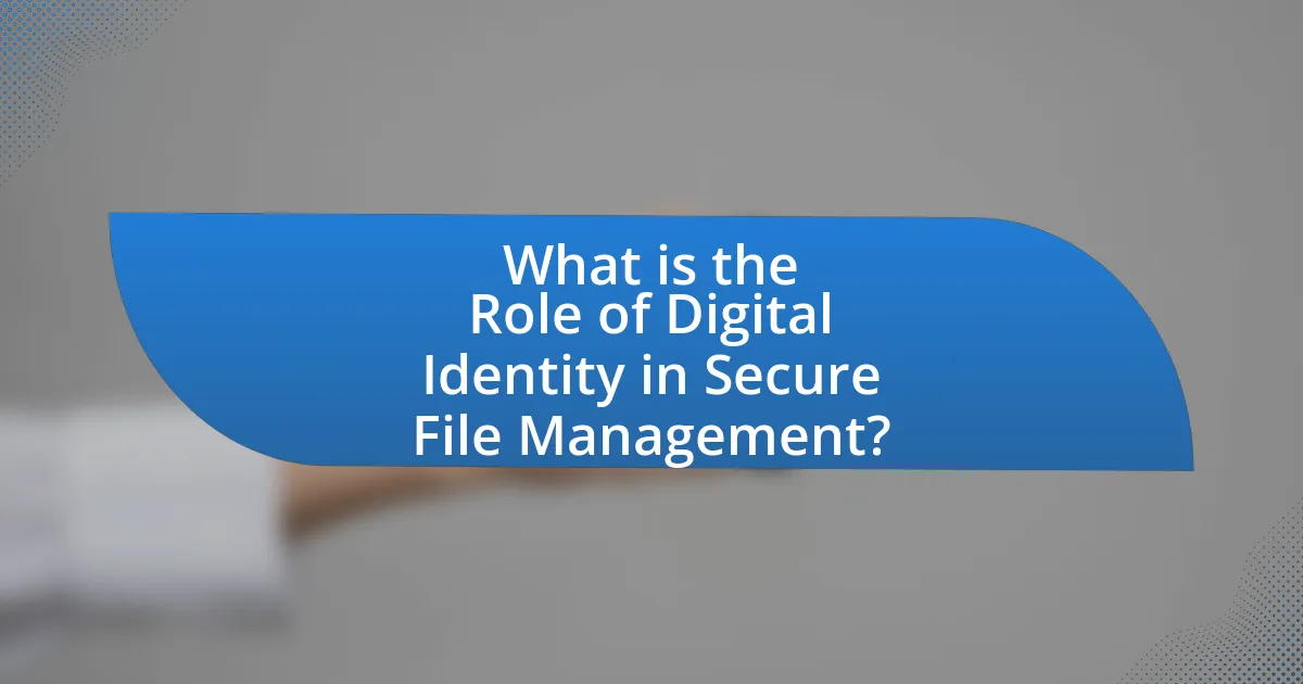 What is the Role of Digital Identity in Secure File Management?