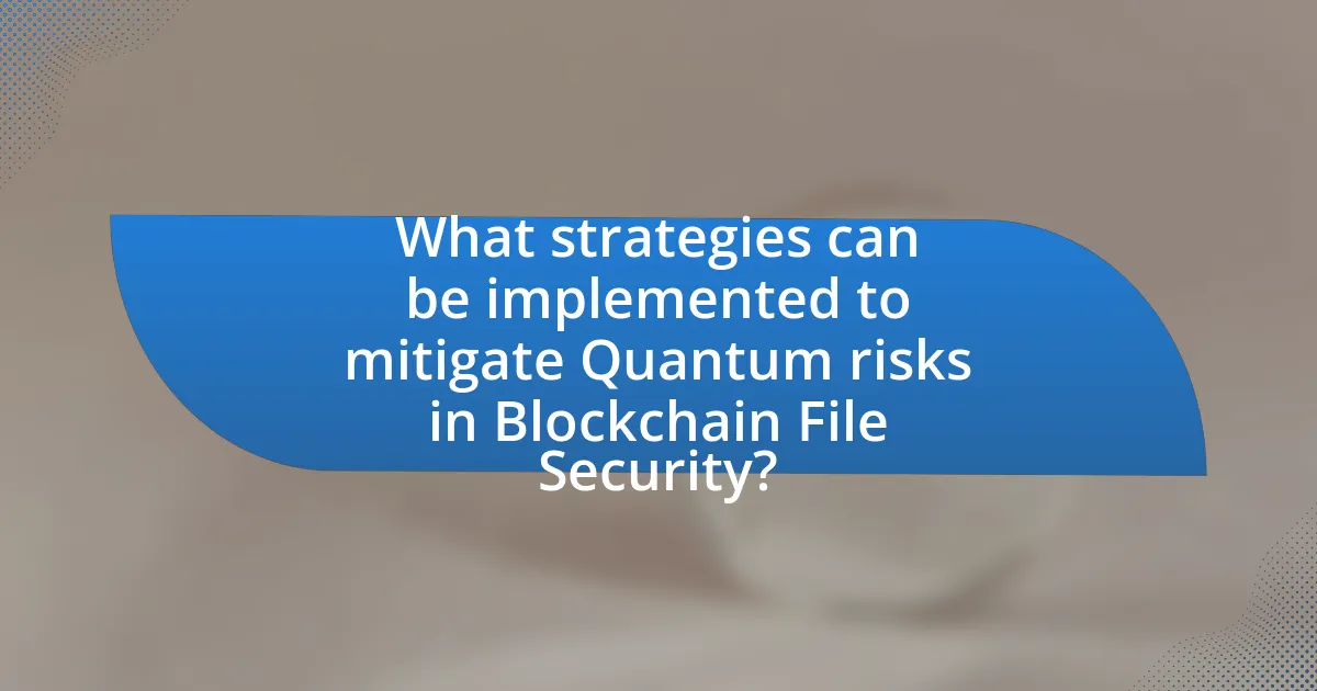 What strategies can be implemented to mitigate Quantum risks in Blockchain File Security?
